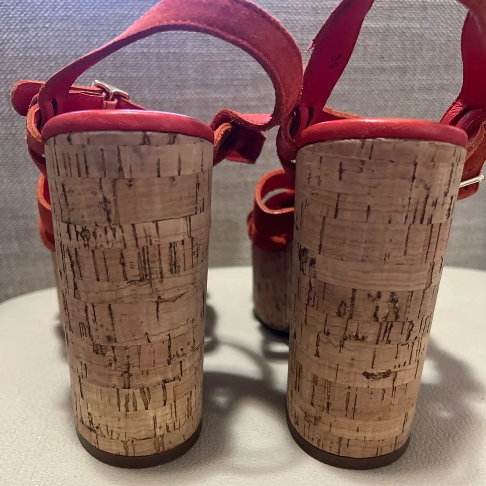 Free People Lisbon MJ Leather Platform Ankle Strap Sandals Size 36